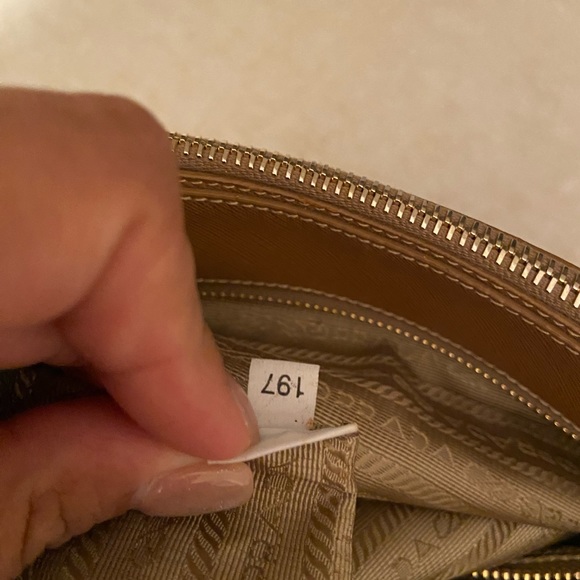 Prada Saffiano Leather and Canvas Tote - Picture 10 of 12